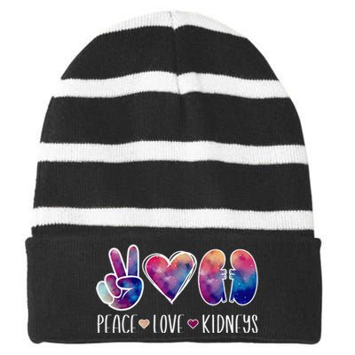 Love Kidneys Dialysis Technician Dialysis Tech Striped Beanie with Solid Band