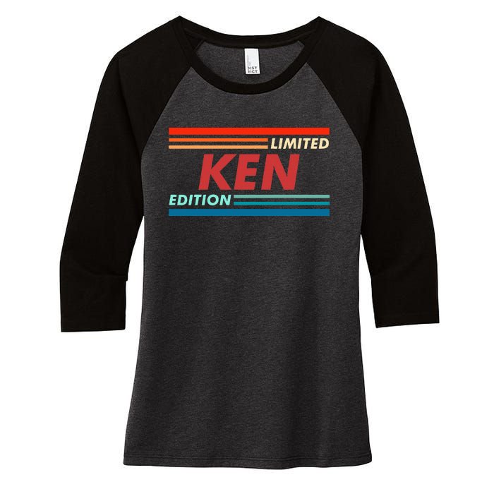 Limited Ken Edition Women's Tri-Blend 3/4-Sleeve Raglan Shirt