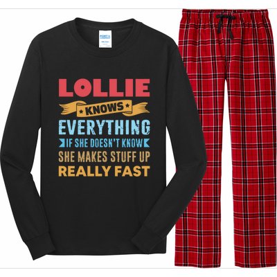 Lollie Knows Everything Mom Grandma Grand Mothers Day Cool Gift Long Sleeve Pajama Set