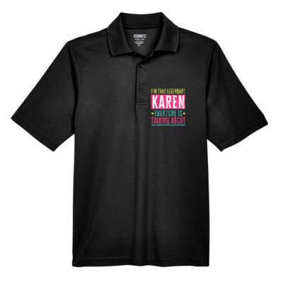 Legendary Karen First Name Funny Quote For Karen Men's Origin Performance Piqué Polo