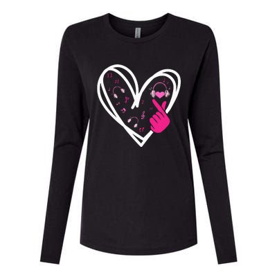 Love Kpop Finger Heart Korean Pop Music K Pop Womens Cotton Relaxed Long Sleeve T-Shirt