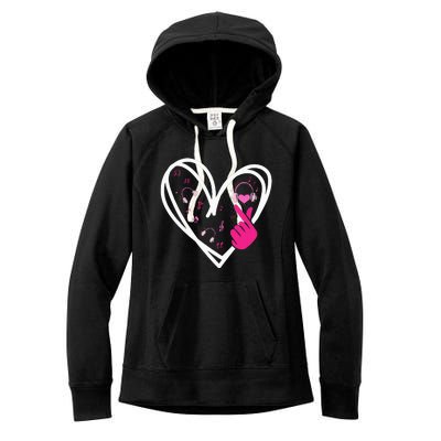 Love Kpop Finger Heart Korean Pop Music K Pop Women's Fleece Hoodie