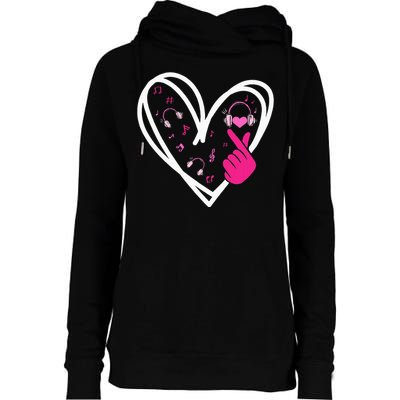 Love Kpop Finger Heart Korean Pop Music K Pop Womens Funnel Neck Pullover Hood