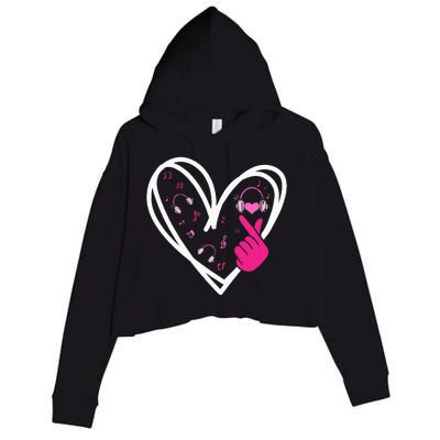 Love Kpop Finger Heart Korean Pop Music K Pop Crop Fleece Hoodie