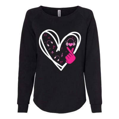 Love Kpop Finger Heart Korean Pop Music K Pop Womens California Wash Sweatshirt