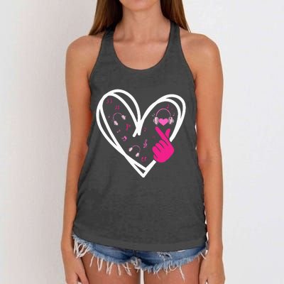 Love Kpop Finger Heart Korean Pop Music K Pop Women's Knotted Racerback Tank