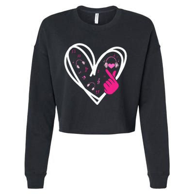 Love Kpop Finger Heart Korean Pop Music K Pop Cropped Pullover Crew