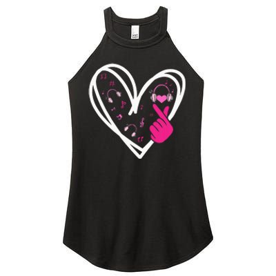 Love Kpop Finger Heart Korean Pop Music K Pop Women's Perfect Tri Rocker Tank