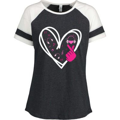 Love Kpop Finger Heart Korean Pop Music K Pop Enza Ladies Jersey Colorblock Tee