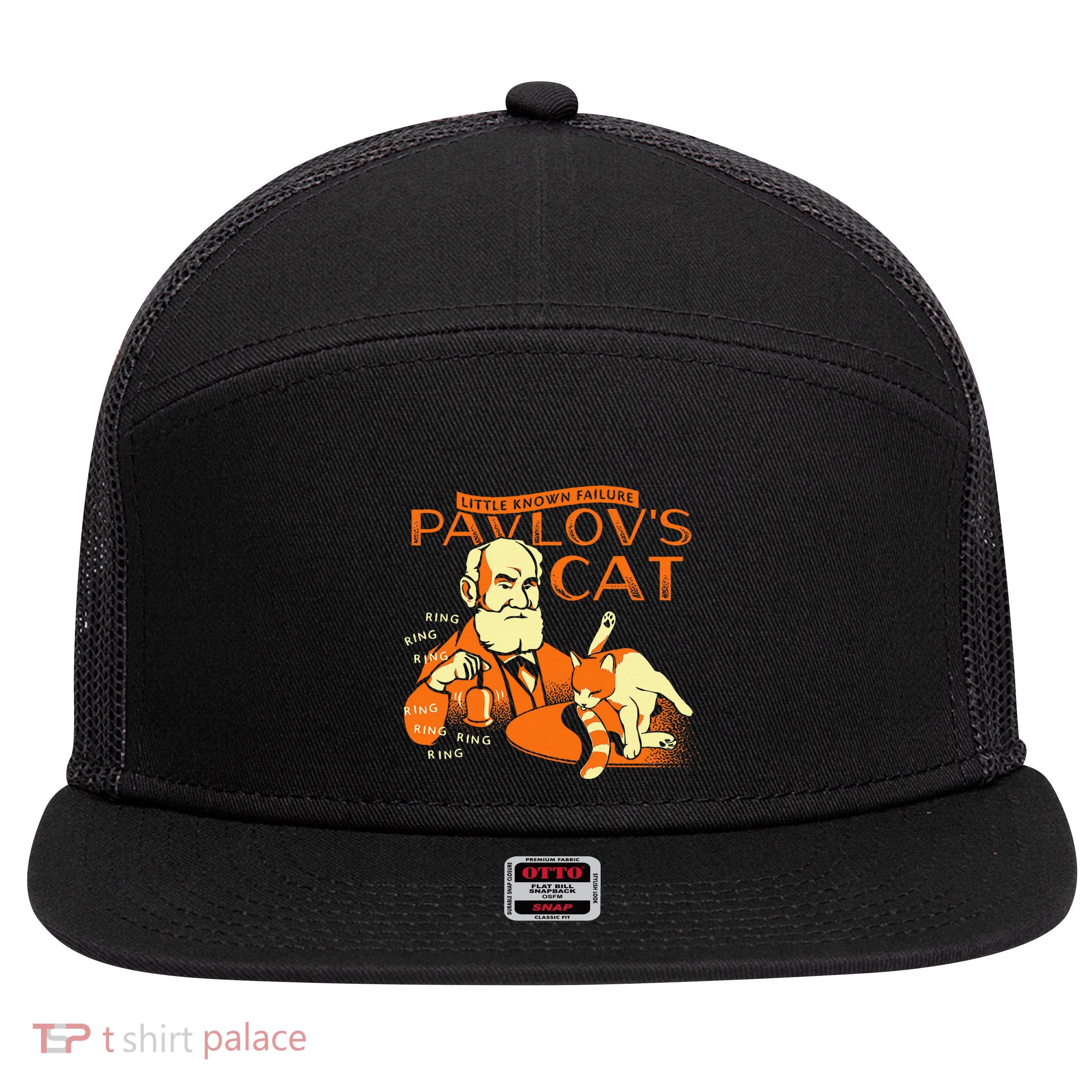 Little Known Failure PavlovS Cat Funny Cat Lover 7 Panel Mesh Trucker Snapback Hat