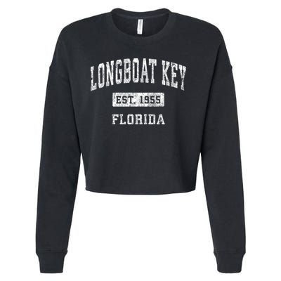 Longboat Key Florida Fl Vintage Established Sports Cropped Pullover Crew