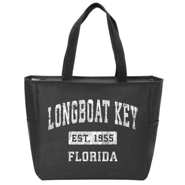Longboat Key Florida Fl Vintage Established Sports Zip Tote Bag