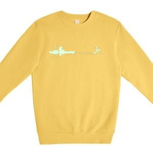 Largemouth Kayak Fishing Kayaking Angler Graphic Fisher Cool Gift Premium Crewneck Sweatshirt