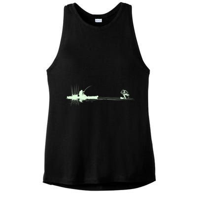 Largemouth Kayak Fishing Kayaking Angler Graphic Fisher Cool Gift Ladies PosiCharge Tri-Blend Wicking Tank