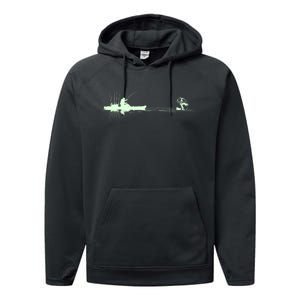 Largemouth Kayak Fishing Kayaking Angler Graphic Fisher Cool Gift Performance Fleece Hoodie