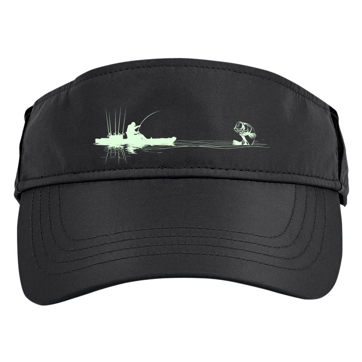Largemouth Kayak Fishing Kayaking Angler Graphic Fisher Cool Gift Adult Drive Performance Visor