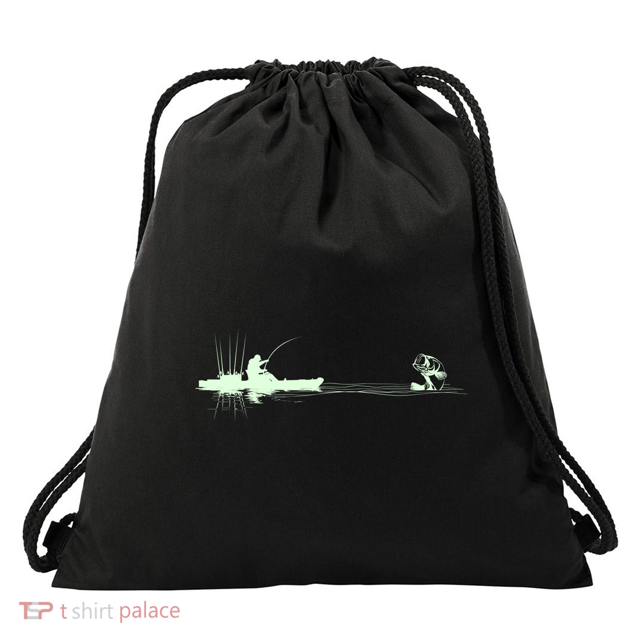 Largemouth Kayak Fishing Kayaking Angler Graphic Fisher Cool Gift Drawstring Bag