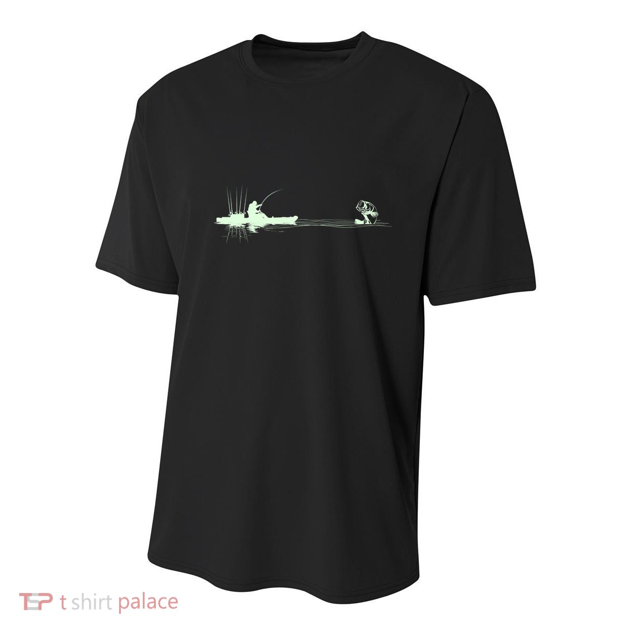 Largemouth Kayak Fishing Kayaking Angler Graphic Fisher Cool Gift Youth Performance Sprint T-Shirt