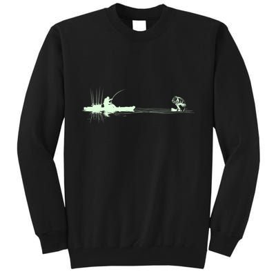 Largemouth Kayak Fishing Kayaking Angler Graphic Fisher Cool Gift Tall Sweatshirt