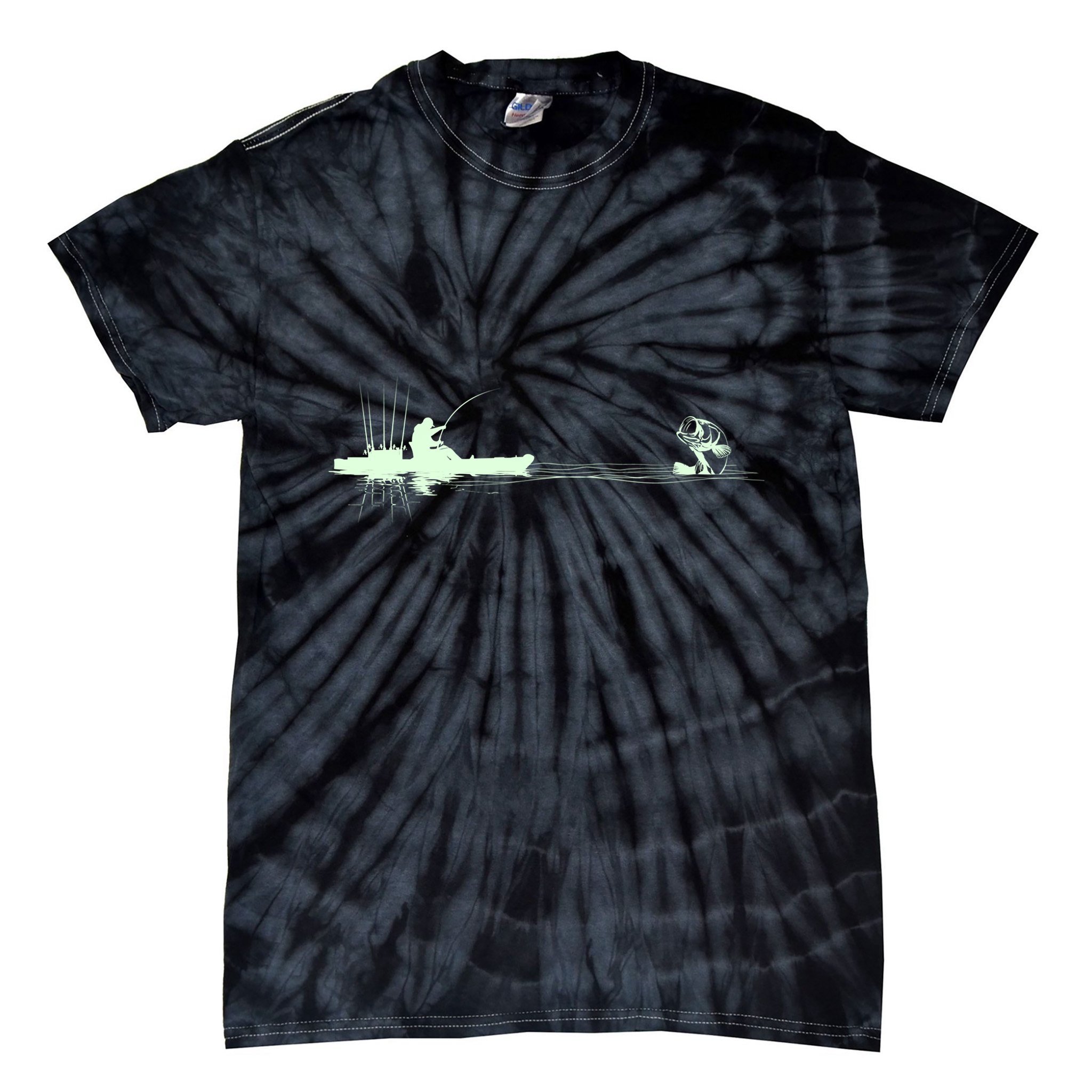 Largemouth Kayak Fishing Kayaking Angler Graphic Fisher Cool Gift Tie-Dye T-Shirt