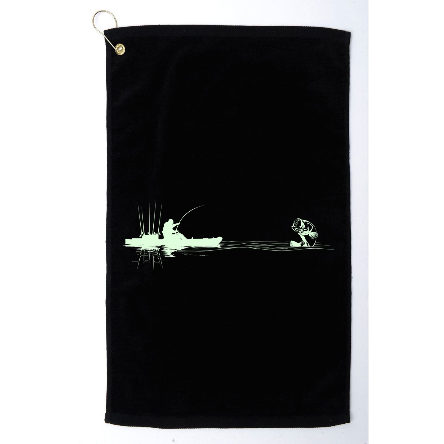 Largemouth Kayak Fishing Kayaking Angler Graphic Fisher Cool Gift Golf Towel
