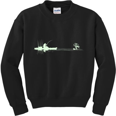 Largemouth Kayak Fishing Kayaking Angler Graphic Fisher Cool Gift Kids Sweatshirt