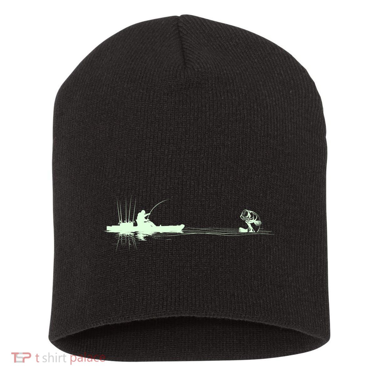 Largemouth Kayak Fishing Kayaking Angler Graphic Fisher Cool Gift Short Acrylic Beanie