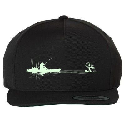 Largemouth Kayak Fishing Kayaking Angler Graphic Fisher Cool Gift Wool Snapback Cap