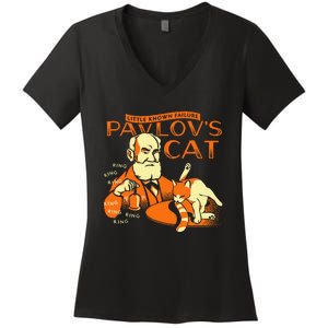 Little Known Failure PavlovS Cat Funny Cat Lover Women's V-Neck T-Shirt