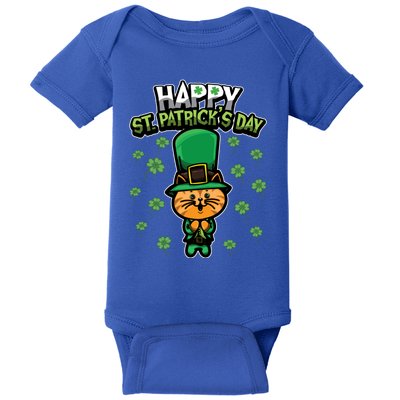 Leprechaun Kitten Gift Sweet Shamrock Animals Gift Cat Gift Baby Bodysuit