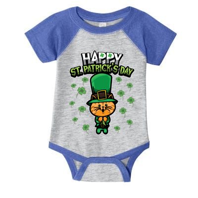 Leprechaun Kitten Gift Sweet Shamrock Animals Gift Cat Gift Infant Baby Jersey Bodysuit