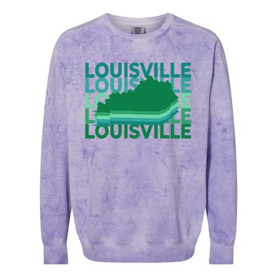 Louisville Kentucky Green Repeat Ky City Colorblast Crewneck Sweatshirt