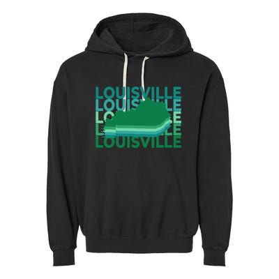 Louisville Kentucky Green Repeat Ky City Garment-Dyed Fleece Hoodie