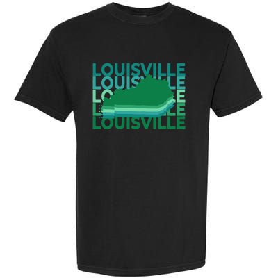 Louisville Kentucky Green Repeat Ky City Garment-Dyed Heavyweight T-Shirt