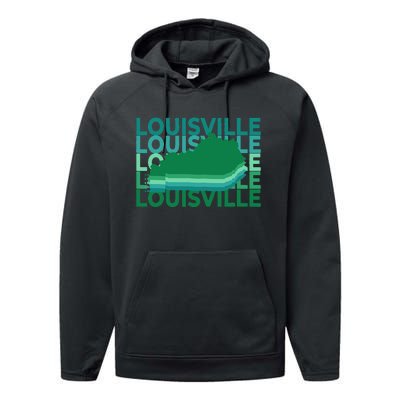 Louisville Kentucky Green Repeat Ky City Performance Fleece Hoodie