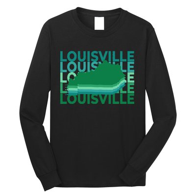 Louisville Kentucky Green Repeat Ky City Long Sleeve Shirt