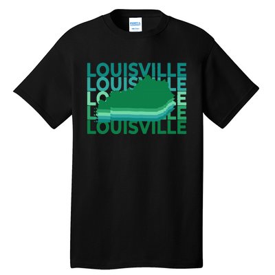 Louisville Kentucky Green Repeat Ky City Tall T-Shirt