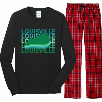 Louisville Kentucky Green Repeat Ky City Long Sleeve Pajama Set