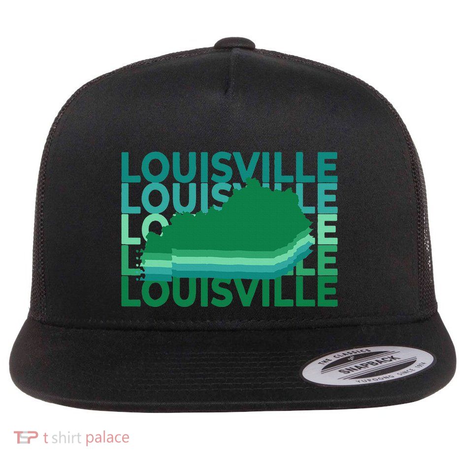 Louisville Kentucky Green Repeat Ky City Flat Bill Trucker Hat