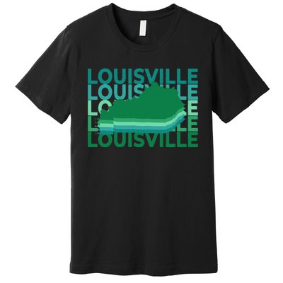 Louisville Kentucky Green Repeat Ky City Premium T-Shirt