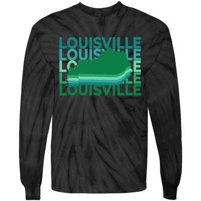 Louisville Kentucky Green Repeat Ky City Tie-Dye Long Sleeve Shirt