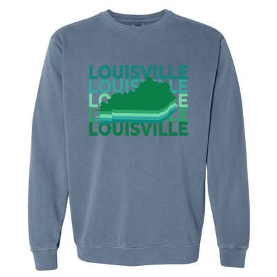 Louisville Kentucky Green Repeat Ky City Garment-Dyed Sweatshirt