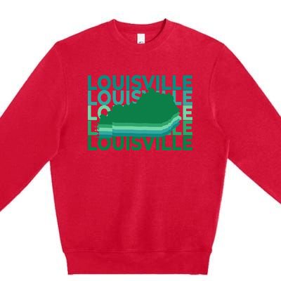 Louisville Kentucky Green Repeat Ky City Premium Crewneck Sweatshirt