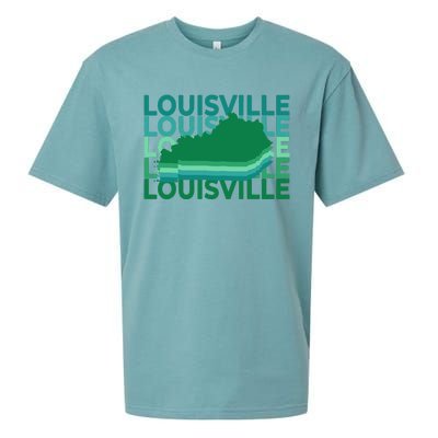 Louisville Kentucky Green Repeat Ky City Sueded Cloud Jersey T-Shirt