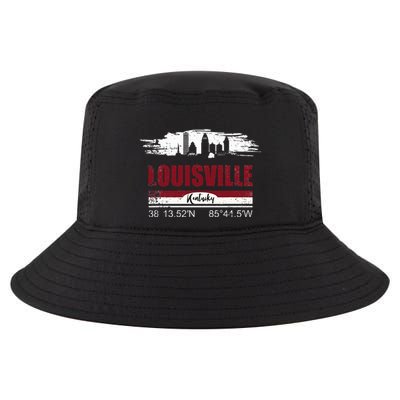 Louisville Kentucky Gift Geographic Coordinates Cool Comfort Performance Bucket Hat