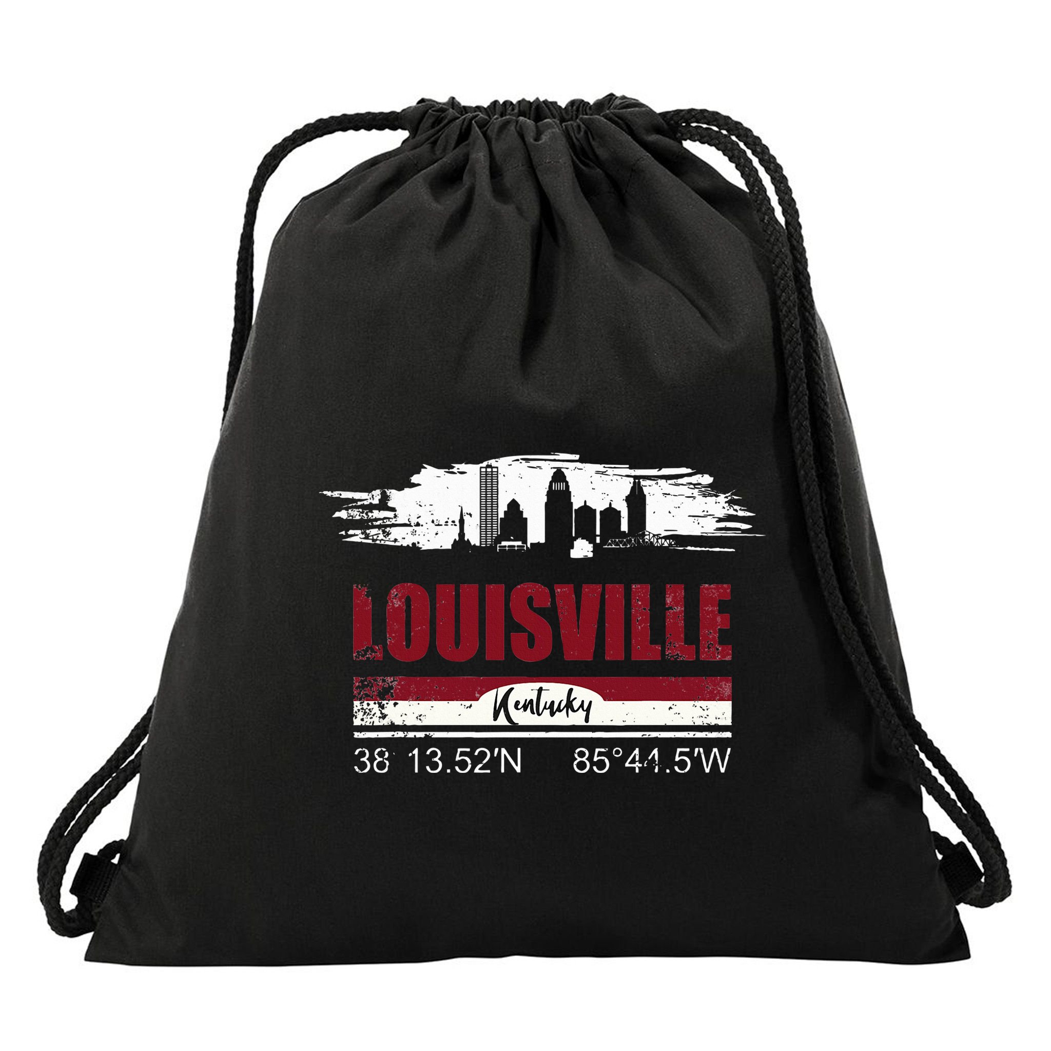 Louisville Kentucky Gift Geographic Coordinates Drawstring Bag