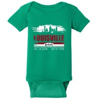 Louisville Kentucky Gift Geographic Coordinates Baby Bodysuit