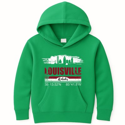 Louisville Kentucky Gift Geographic Coordinates Kids Hoodie