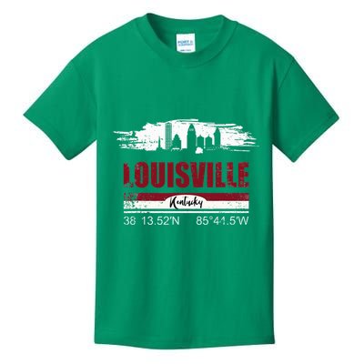 Louisville Kentucky Gift Geographic Coordinates Kids T-Shirt