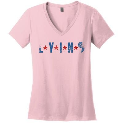 Lyin Kamala HarrisSupport Trump For President 2024 Women's V-Neck T-Shirt